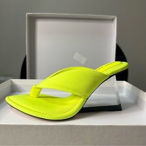 Good American Clear Wedge Sandals size 6.5